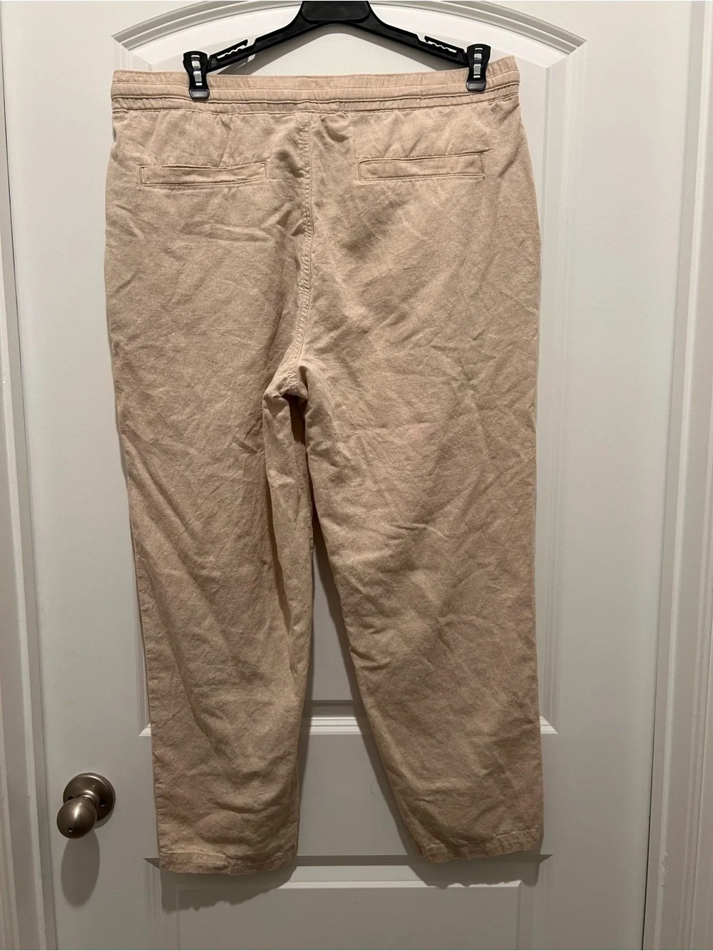Zara Men's Drawstring Joggers in Light Beige